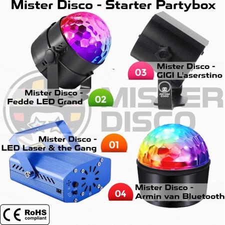 Mister Disco - Starter Partybox | 2x Discolamp | 2x Laser | Feestverlichting | Partyverlichting | Discoverlichting | Discolampen | Feestpakket | Party